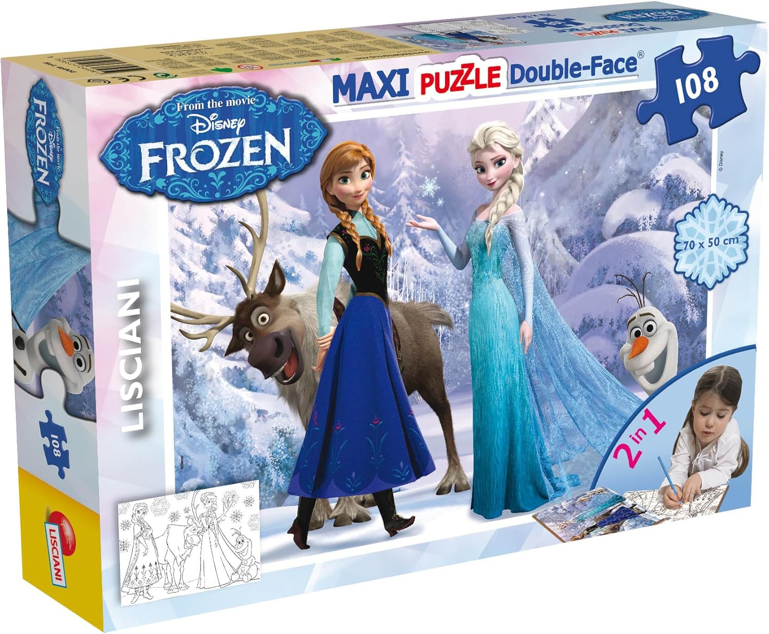 Frozen Elsa And Anna Disney Puzzle, 108 Pezzi, Multicolore