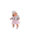 Abito Rosa con Giacca e Cappello Grigio 33cm