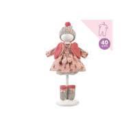 Abito Fiorato Rosa Antico e Cappello 40cM