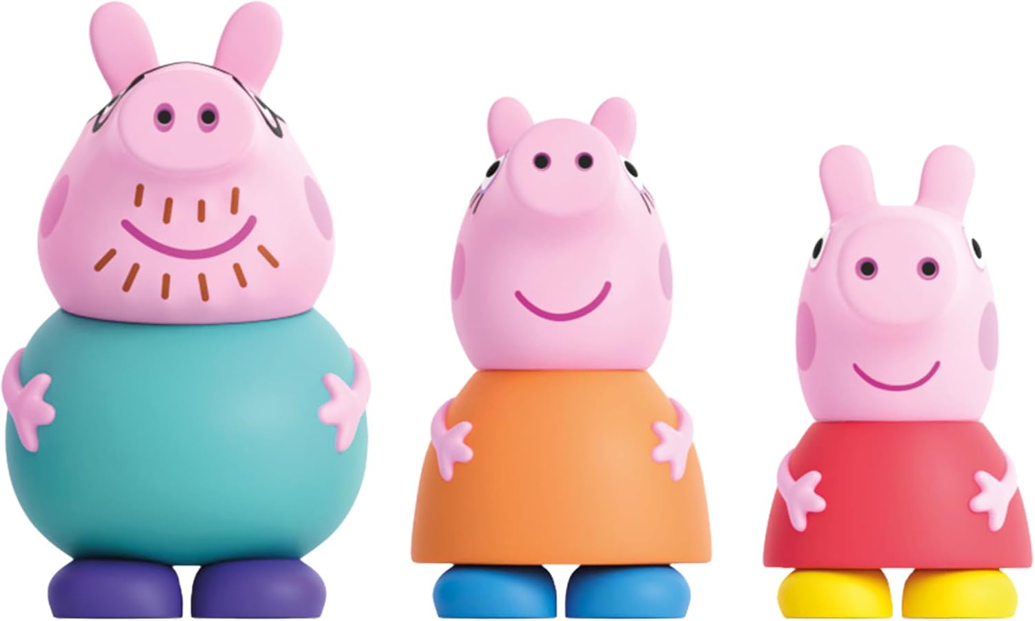 Peppa Pig – Set di 3 statuette da bagno Peppa Pig – Giocattoli d'acqua e bagno – (DeQube 919D00046)