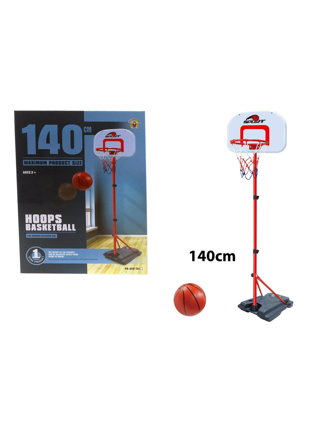 Basket con Asta regolabile 140cm