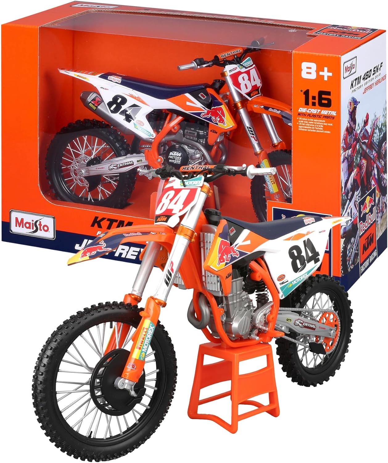 Moto Red Bull KTM Supercross Sx450, Multicolore, ?39.4 X 16 X 24.8 Cm1:6