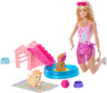 Barbie - Piscina dei Cuccioli, set con effetto cambia colore