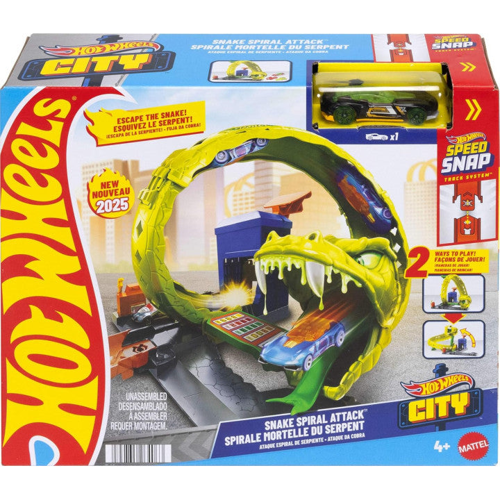 Hot Wheels City Snake Spiral Attack Track Set