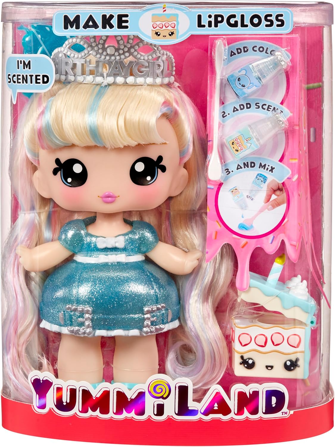 Yummiland Birthday Cake: Bambola  con Lucidalabbra Personalizzabile