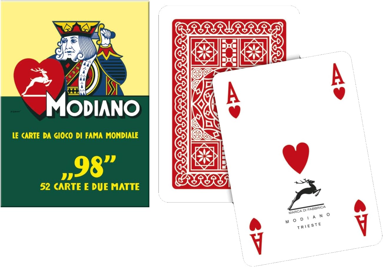 Modiano 300252 Poker 98, Carte da Gioco, Rosso