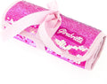 GIRABRILLA ASTUCCIO PUFFER FUCSIA E ROSA CON PENNE GEL GLITTERATE