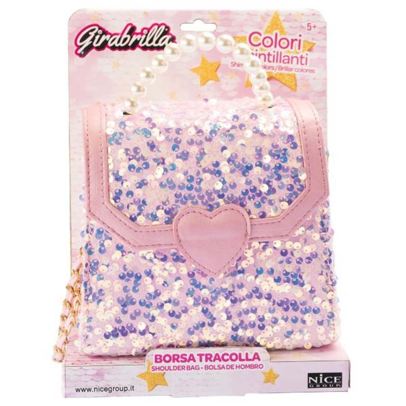 GIRABRILLA Pochette con Maniglia di Perle e Tracolla