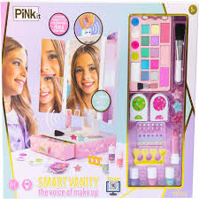 Pink It Specchiera Interattiva Smart Vanity, Interattiva con Voce Guida e schede Make up