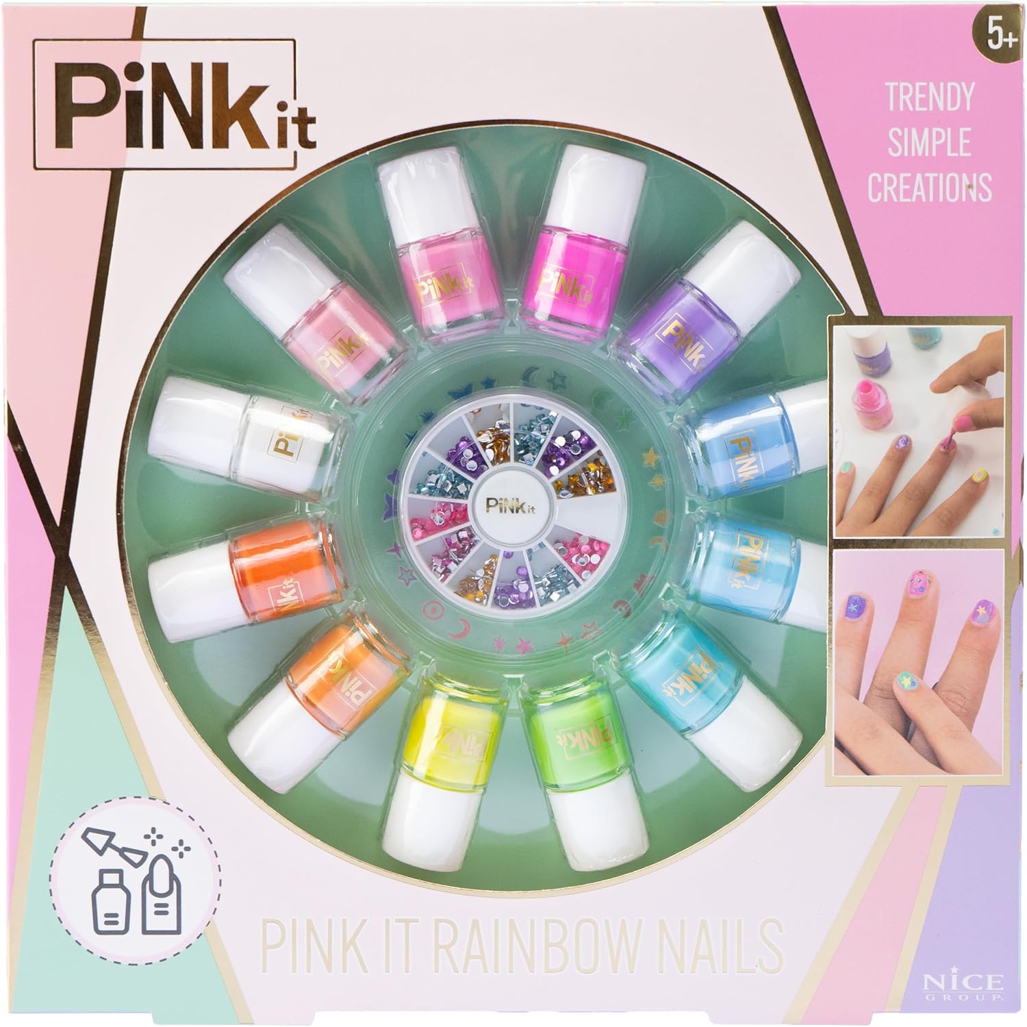 Rainbow Nails, 1 Set per Decorare le Unghie