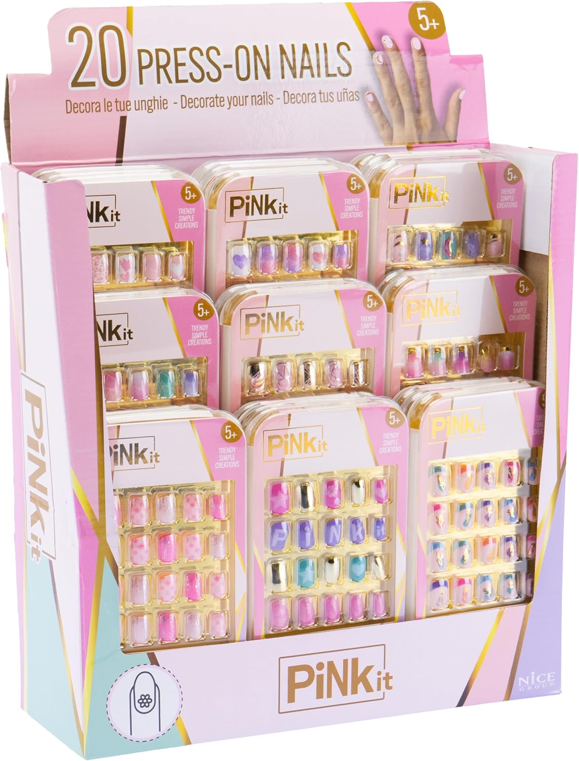 PINK IT Press On Nails, 1 Confezione di Unghie
