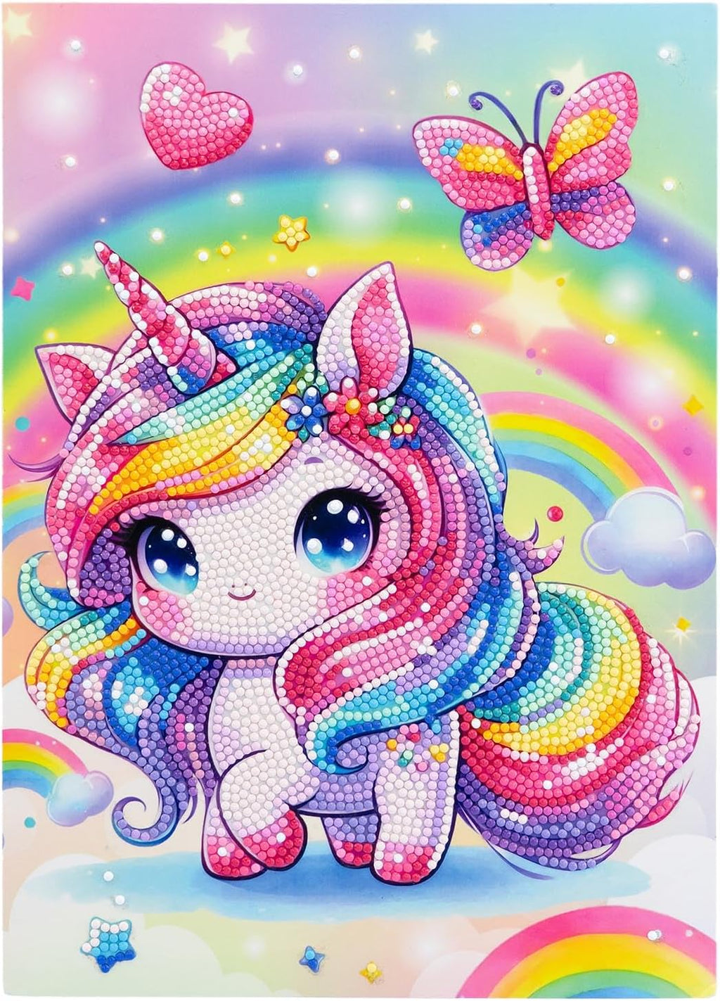 DIAMANTINY Design Art - Kawaii - Unicorno con Farfalle