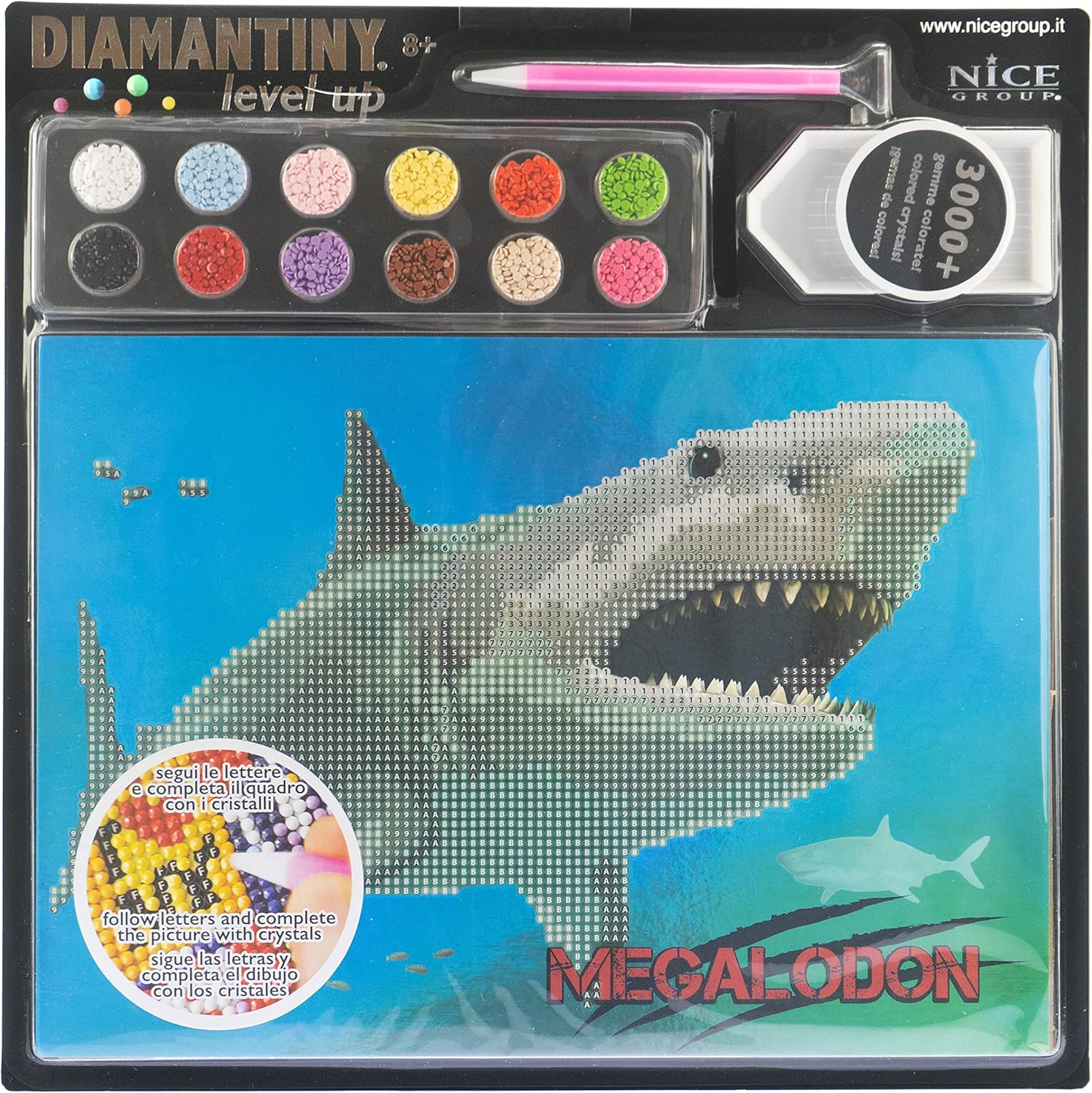 DIAMANTINY Level Up crea il mosaico, DINOSAURS, Megalodon