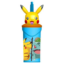 BICCHIERE C/CANNUC.3D POKEMON TRITAN 08066