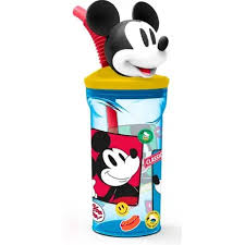 BICCHIERE C/CANNUC.3D MICKEY TRITAN 74366
