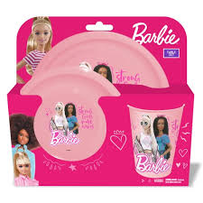 SET PIATTI E BICCHIERE BARBIE