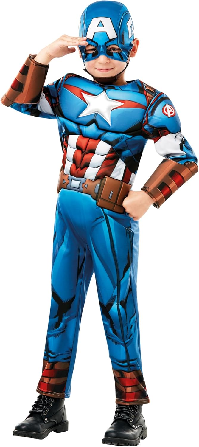 COSTUME CAPITAN AMERICA LUSSO 640833-S 3/4 ANNI