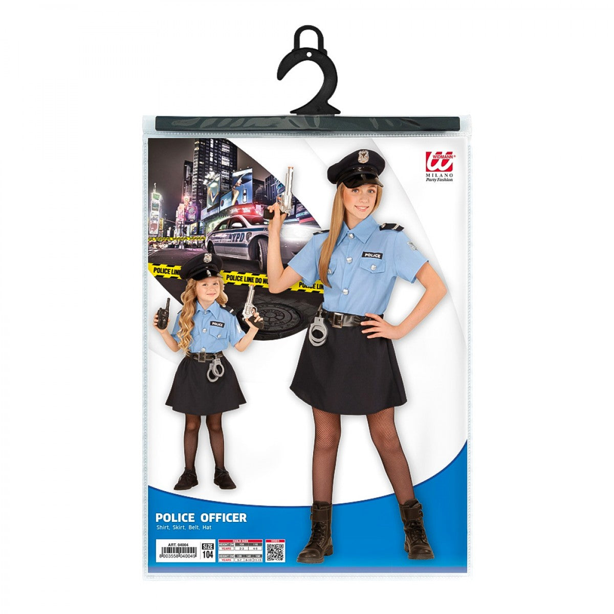 "POLIZIOTTA" (camicia, gonna, cintura, cappello)  5/7 ANNI