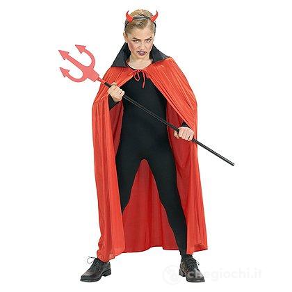 MANTELLO ROSSO CON COLLETTO NERO IN RASO" misura bambino - 110 cm