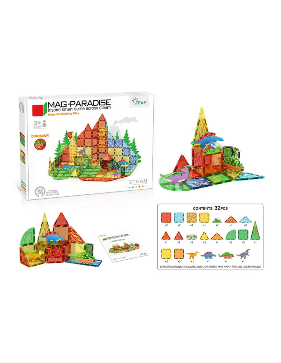 MAG-PARADISE Magnetic Piastrelle Dinosauri 32